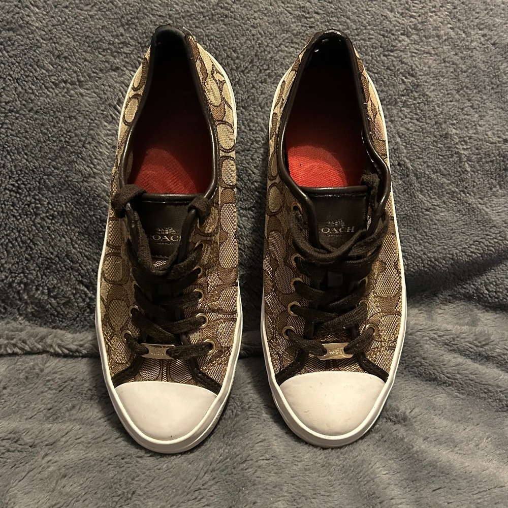 Coach Brown and White Sneakers